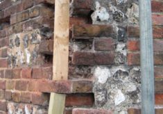 Brick, flint and masonry work in progress, 2017